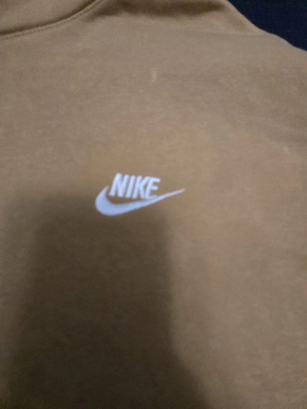 Nike Brown/Camel Pullover Hoodie with White Swoosh